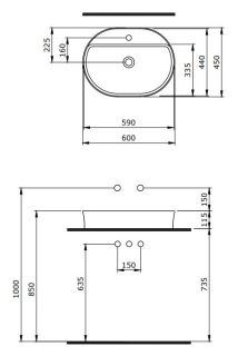 Раковина Berges Ego SL 182016 60см белый